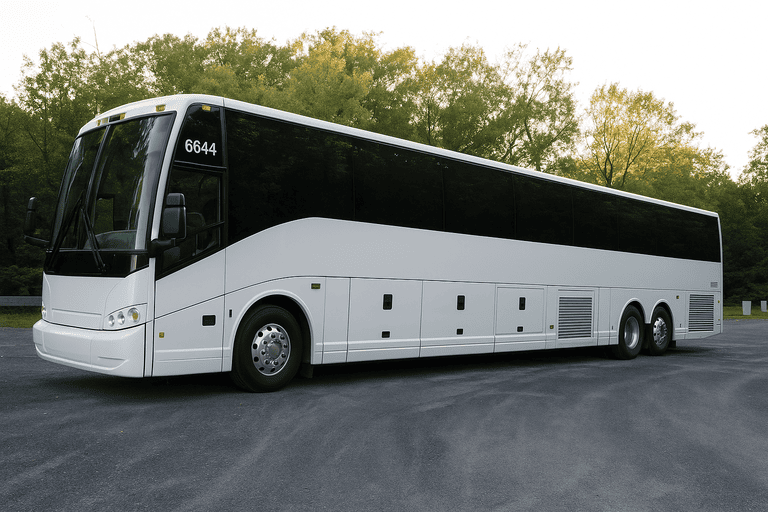 exterior of Charter Bus Rental Hempstead coach bus